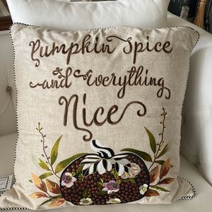 MacKenzie Childs Pumpkin/Thanksgiving Pillow w/ Courtly Check Border With tags!